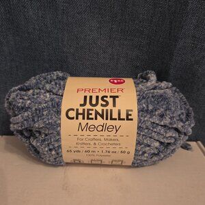 Premier Just Chenille Medley Yarn Navy Blue Lot 202 Bulky 5 Polyester
